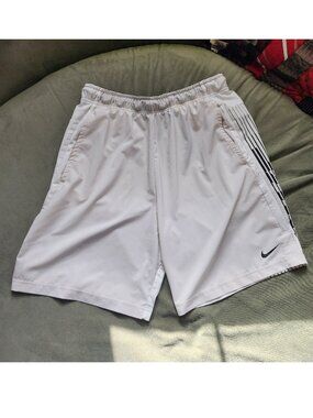 Nike Dri-FIT 4.0 Training Shorts White/Black Size L Lightweight Gym